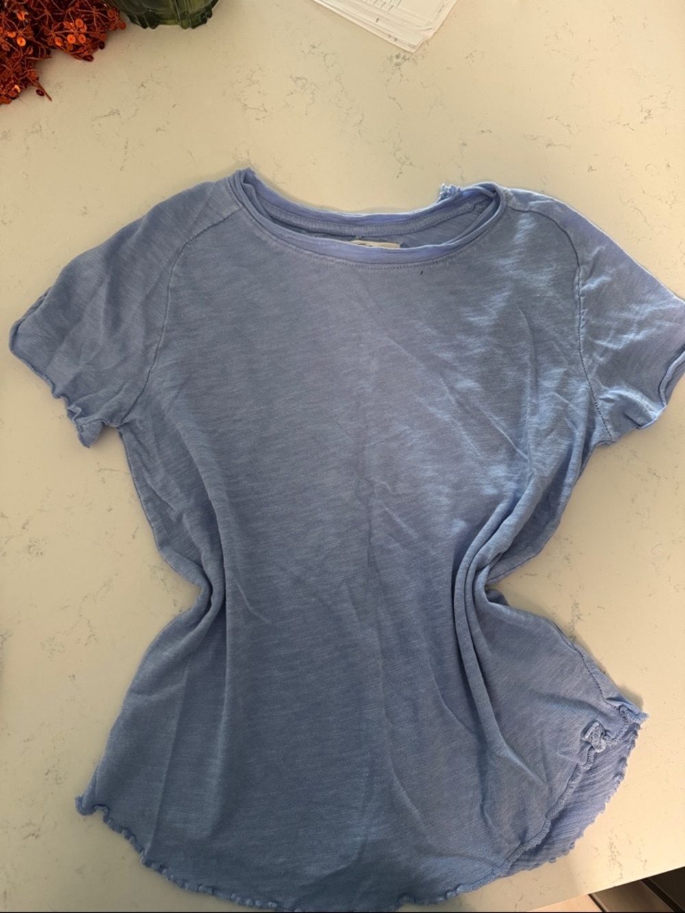 We the Free Light Blue Women's Short Sleeve Crewneck Top